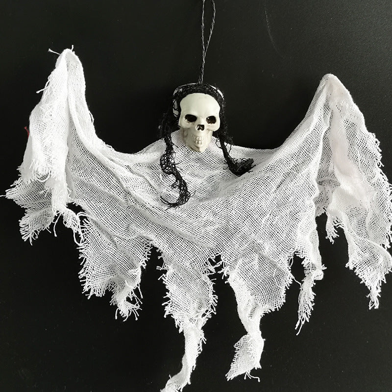 Calavera colgante decorativa blanca