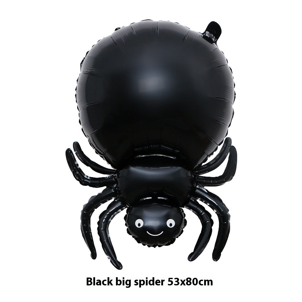 Globo metálico araña negra decoración Halloween